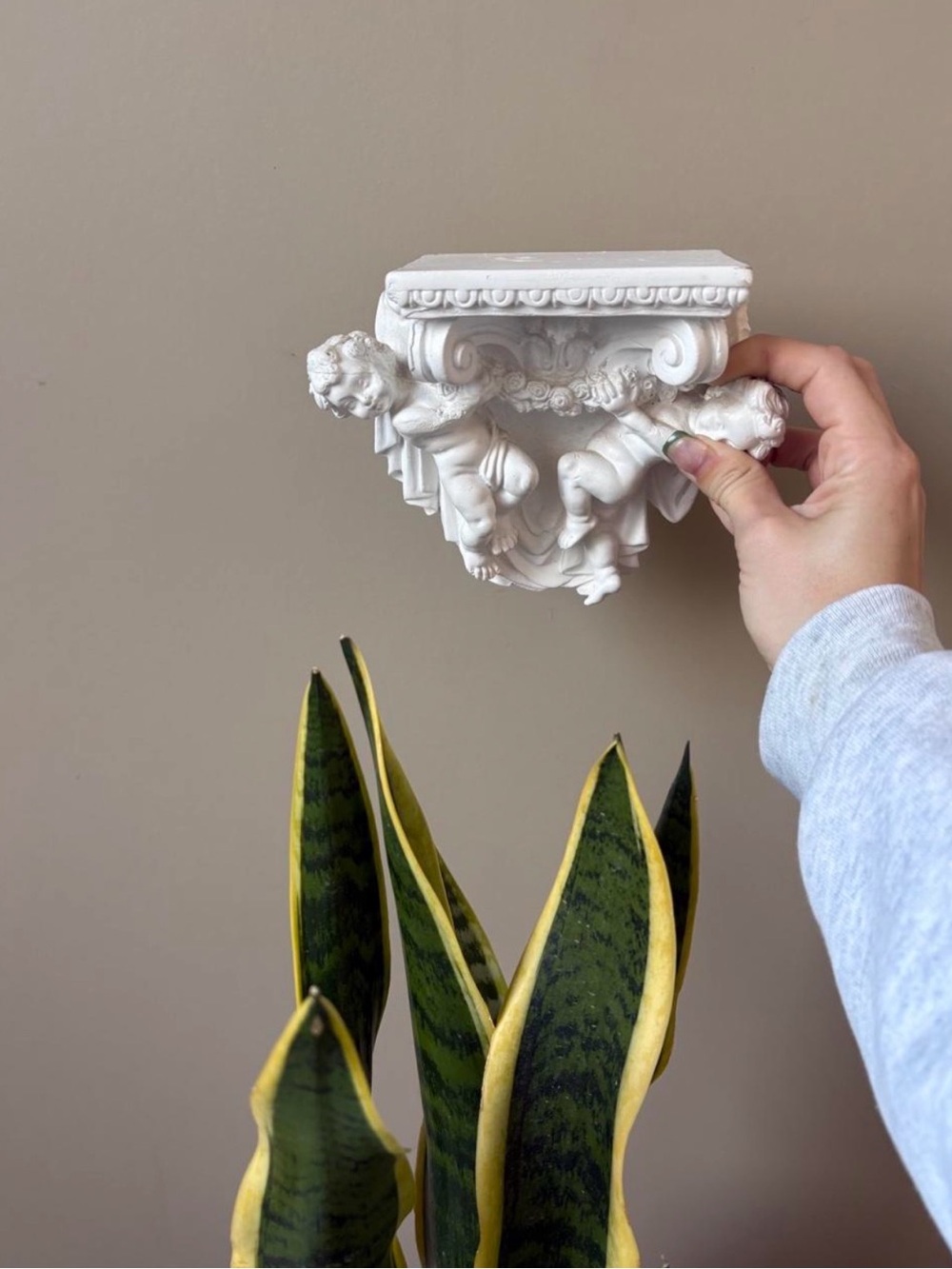 White Cherub Wall Shelf Accent - Decorative Home Accent